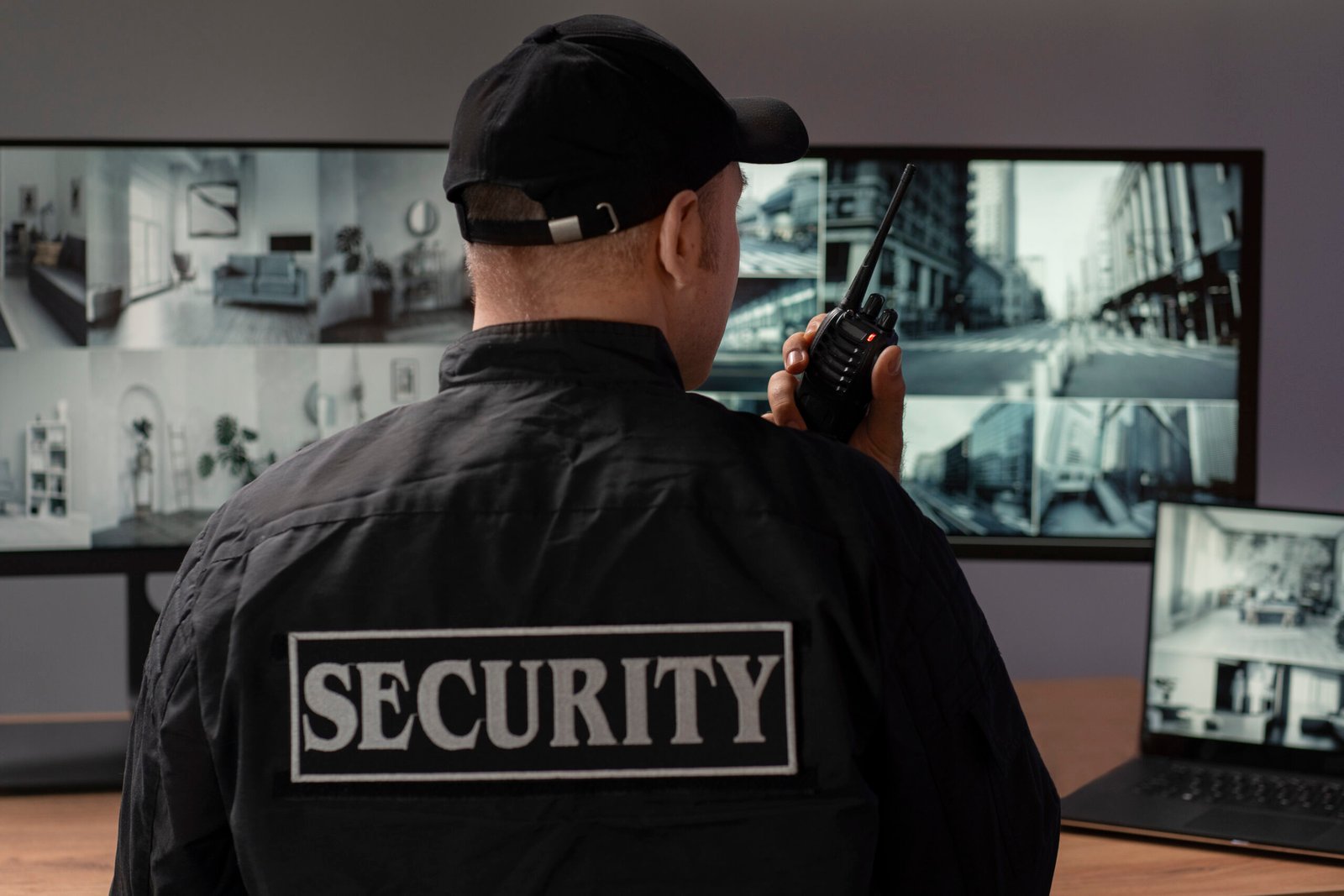 Trained security officer providing surveillance and site protection services